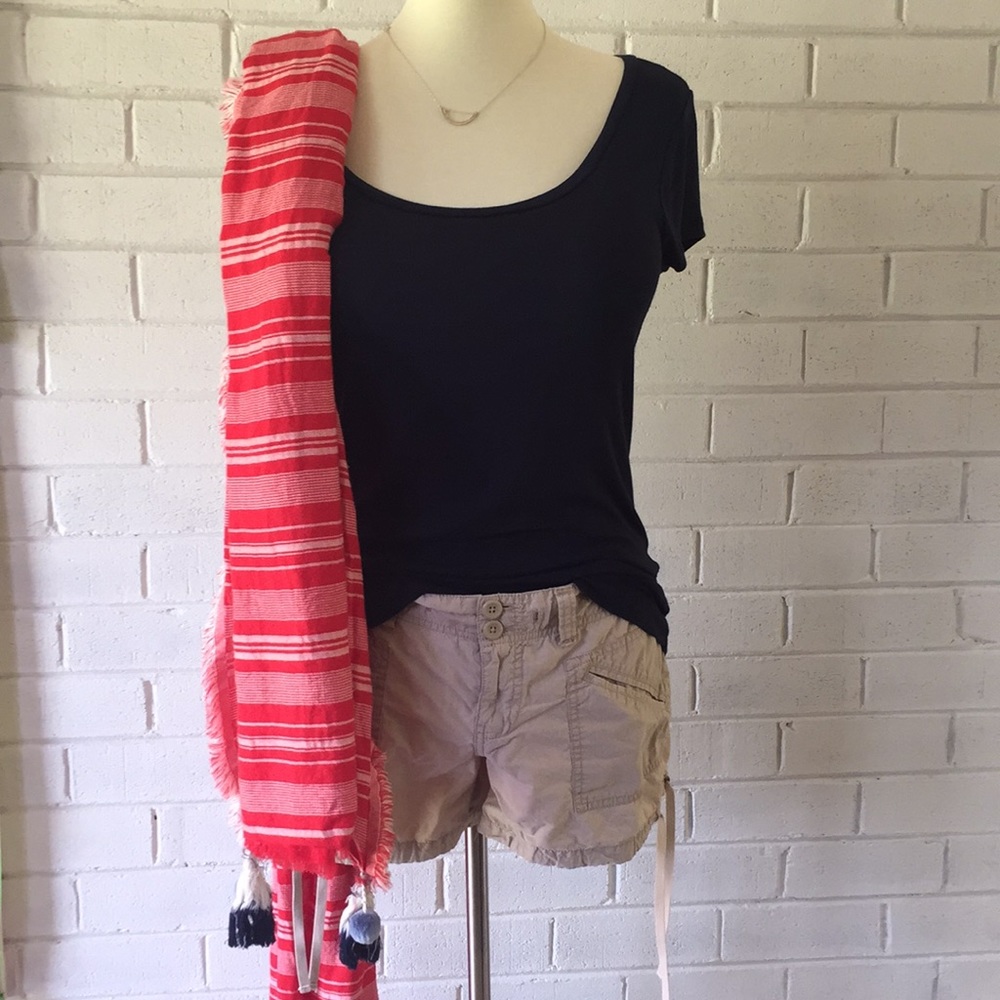 Hot Navy Limited Luxe Tee w/wide neck